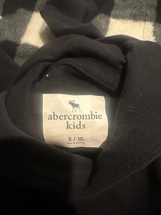 Abercrombie & Fitch Black Zip-Up Hoodie with Green & Blue Accent - Picture 4 of 5